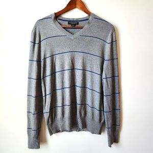 NEW Banana Republic Silk & Cashmere Men's Sweater Gray V-Neck Size M